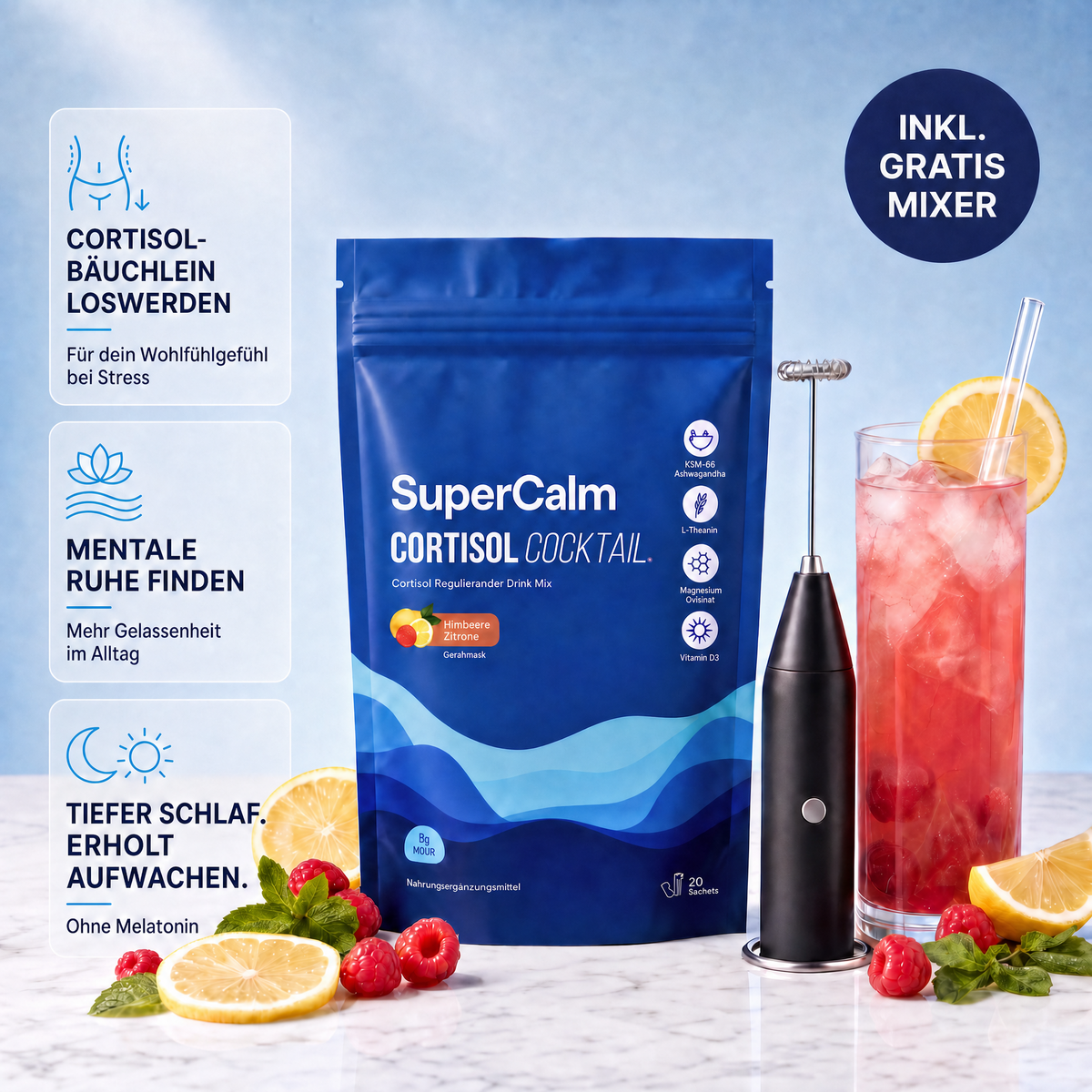 Supercalm Mix für gesunde Cortisol Werte und leichteres Abnehmen in der Peri- und Menopause